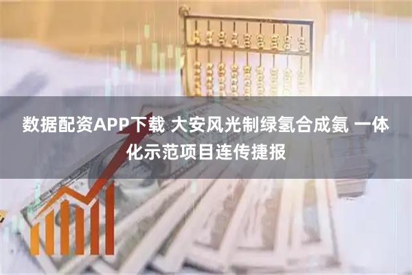 数据配资APP下载 大安风光制绿氢合成氨 一体化示范项目连传捷报